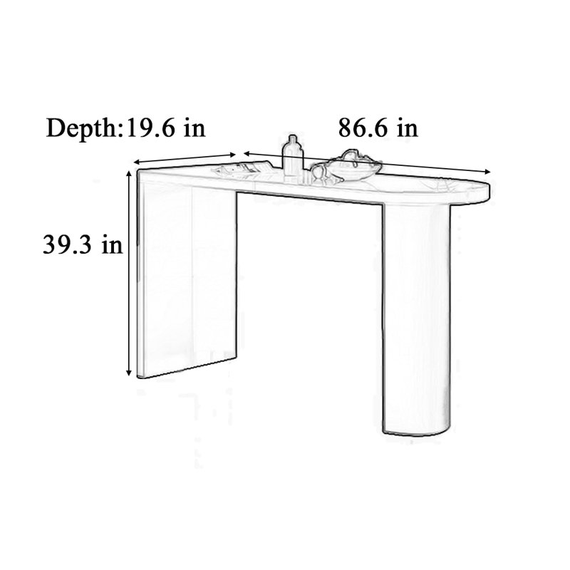 Table de bar haut de gamme pour un usage domestique, H 39,3 po x L 86,6 po x l 19,6 po