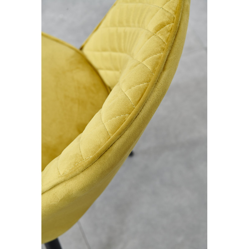 Asfand 50cm H Velvet Upholstered Side Chair, Olive Yellow