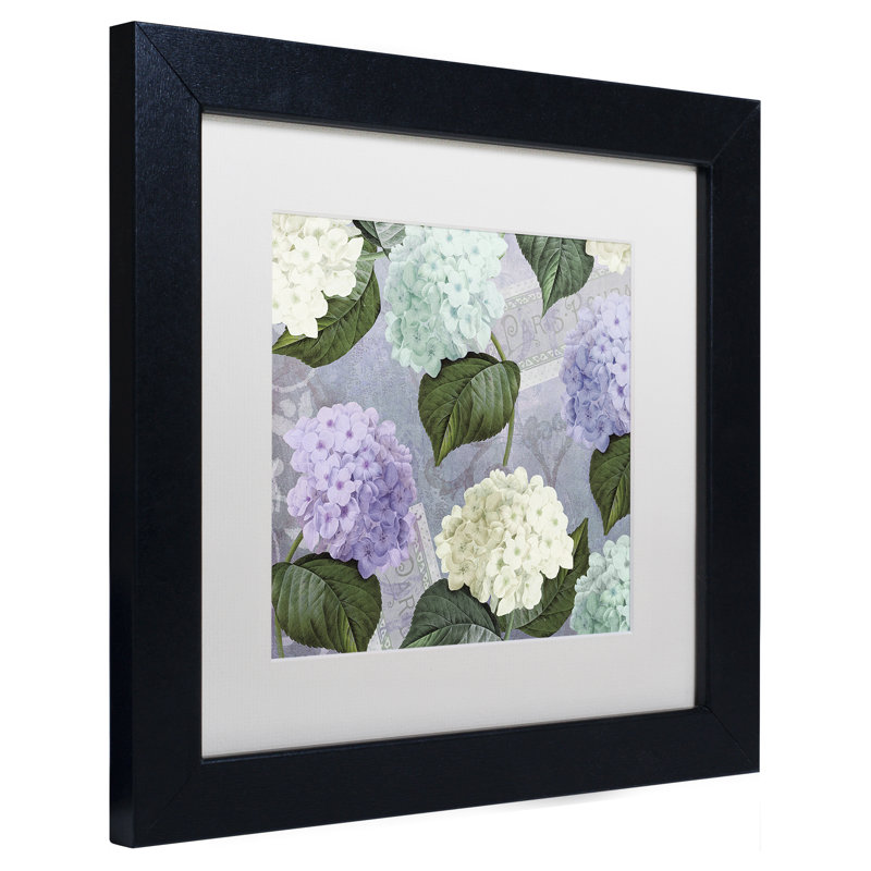 «Hortensia Lavender» par Jadaya, impression encadrée, H 11 po x l 14 po x P 0,5 po, Blanc