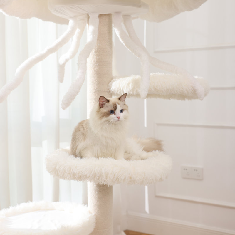 Classical Jellyfish Cat Tree - White, White