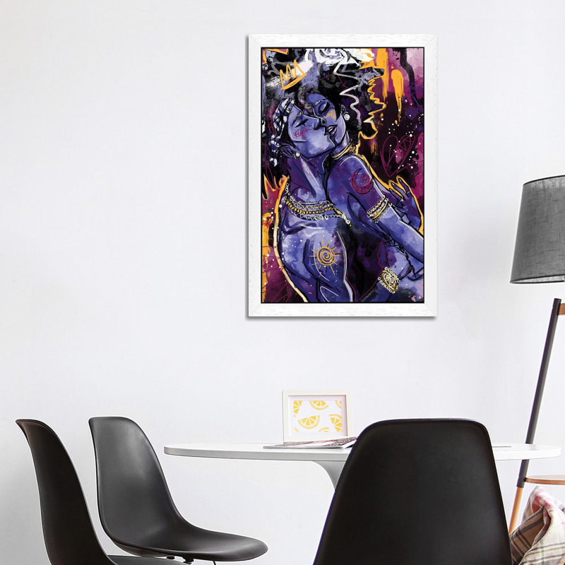 Black Love by Justin Copeland - Floater Frame Painting on Canvas, White, 66.04 cm H x 45.72 cm W