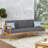 Acacia Wood Outdoor Sofa with Water-Resistant Slatted Seating