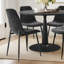 Ensemble de salle à manger rond 5 pièces Folmar l 35 "avec finition brillante et chaises en chenille-95092254
