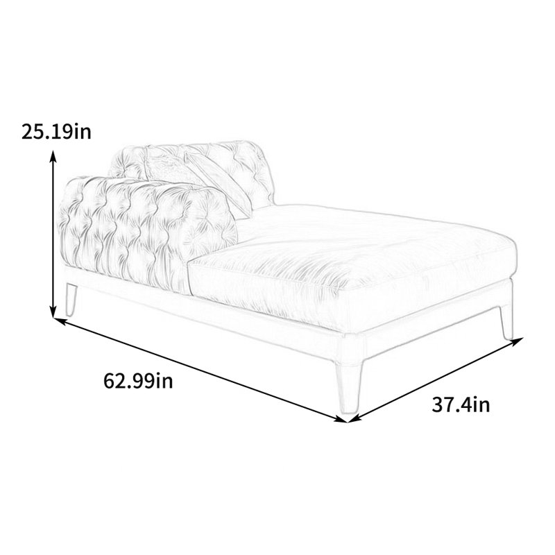 Fauteuil inclinable en velours confortable, Accoudoir à droite (vu de face)