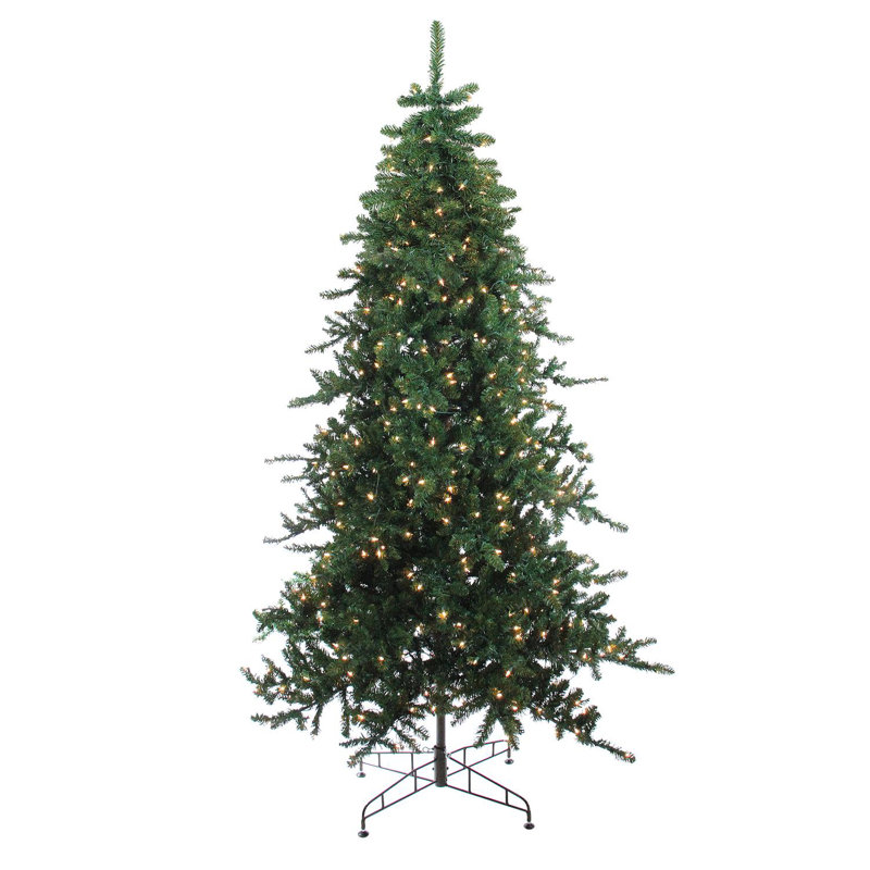 Arbre de Noël artificiel moyen 7,5 pi avec lumières épinettes Eden, H 9 pi