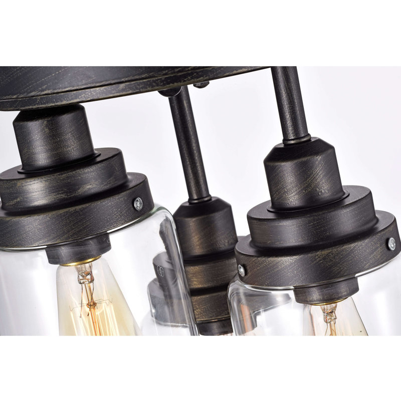 Ohler 3 - Light 11.6" Cluster Clear Glass Cylinder Semi Flush Mount