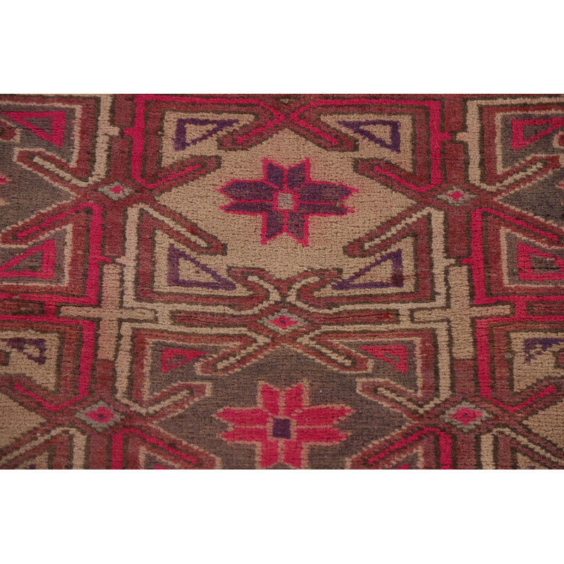 Geometric Wool   Runner Rug 4x9