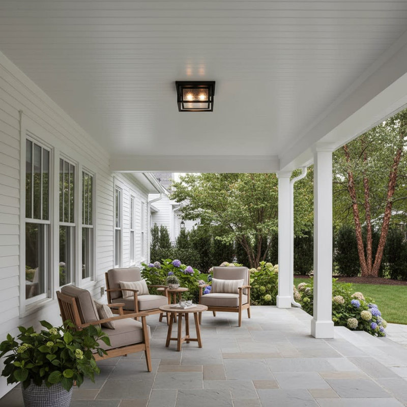 Kirton 2 - Bulb Outdoor Flush Mount, Black