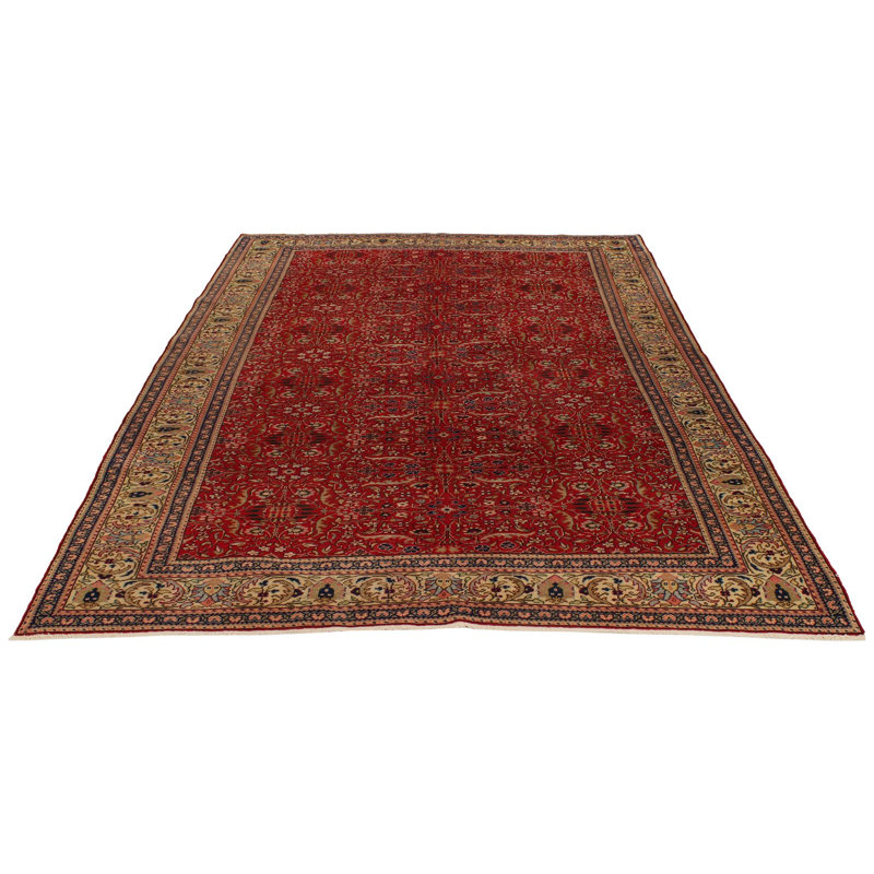 7x9 Red and Ivory Turkish Traditional Rug