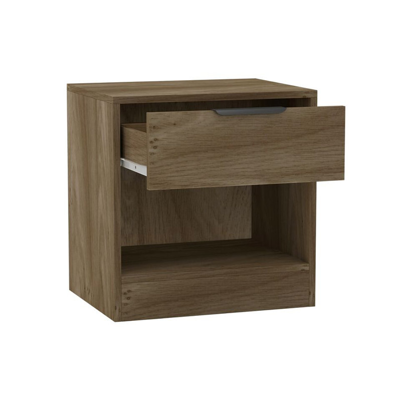Sydonna 45cm W Solid Wood Bedside Table, Oak