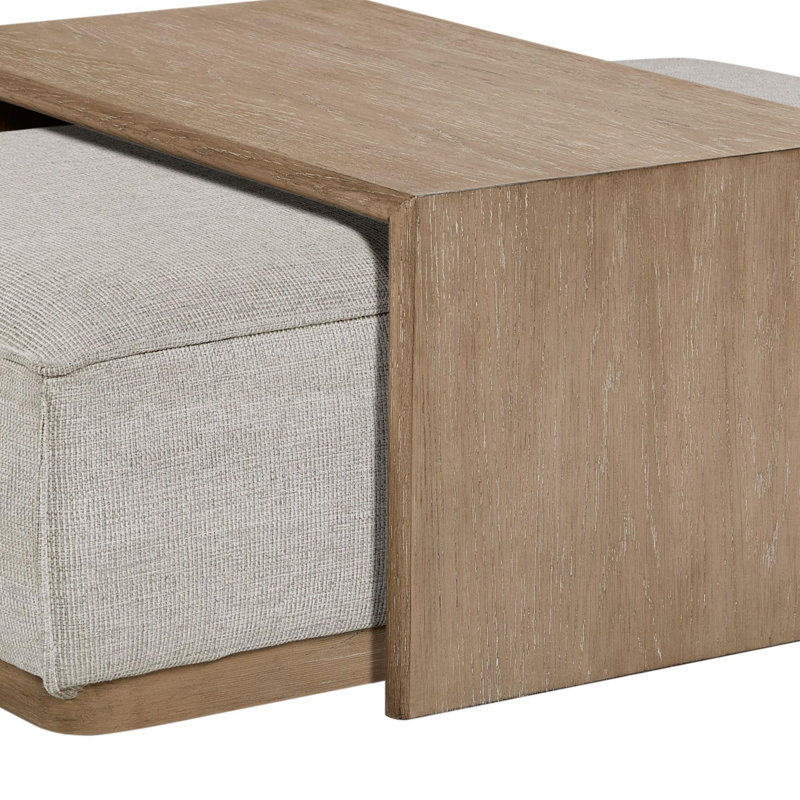 Ottoman & Tray Table, Beige