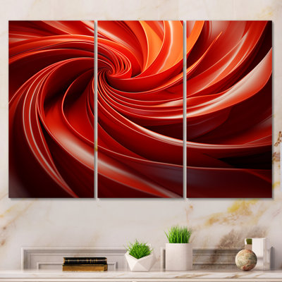 Orange et rouge abstrait spirale Dreamscape II - abstrait spirales murales