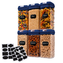Kitchen Details Large Size Plastic Airtight Cereal Container with Scooper -  10x 5.1x 10.8