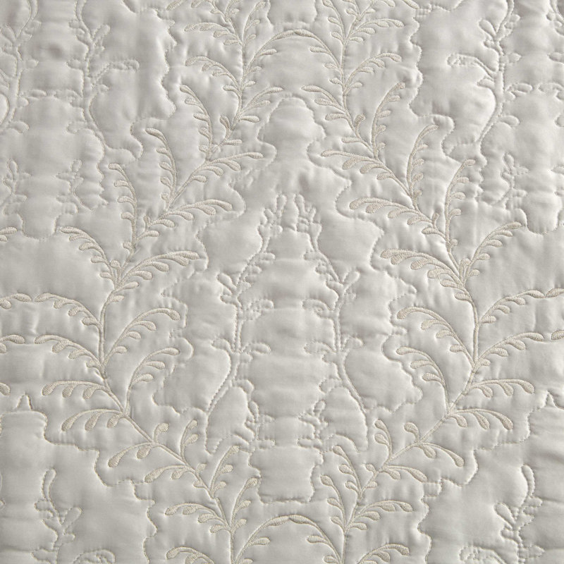 Ensemble de courtepointe réversible à broderie Martha Stewart Fern, Courtepointe pour grand lit + 2 taies décoratives