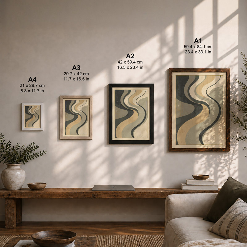 Flowing Forms Minimalist - Print, Unframed, A1 - 84.1 x 59.4 cm