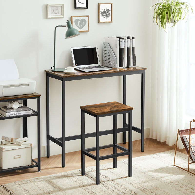 Beseris 100cm Bar Set, Rustic Brown/Black