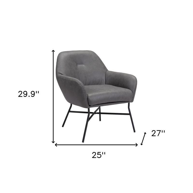 Fauteuil 25 po gris et noir