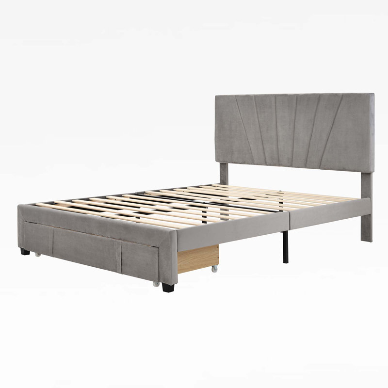 Crisfield Queen Storage Platform Bed, Gray