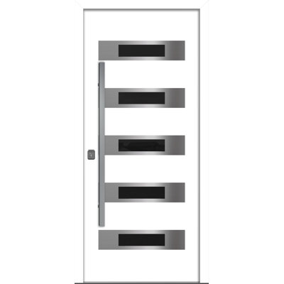 Modern Exterior Entry Steel Door 36in x 80in - Inox S5