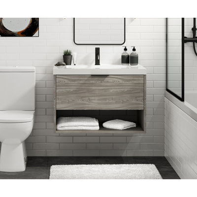 Modo 42" W Wall Mounted Single Bathroom Vanity