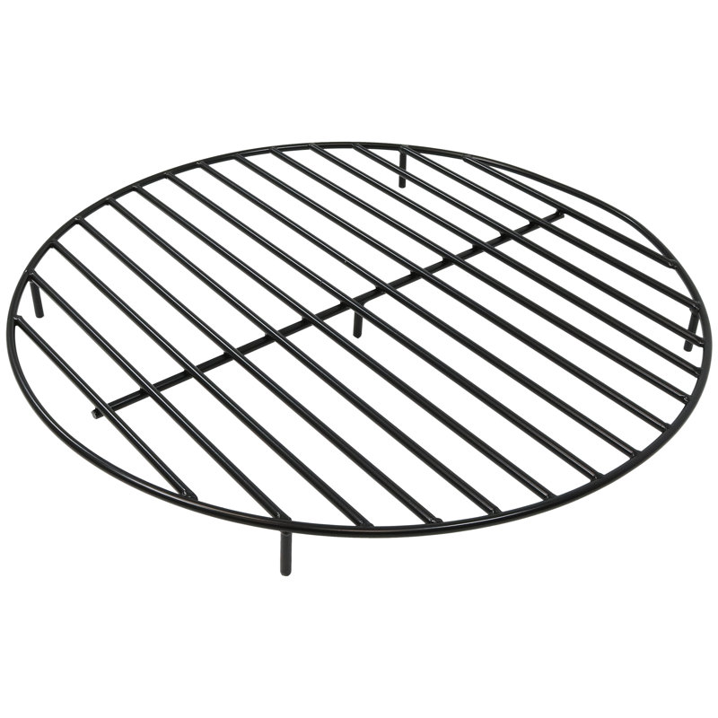 Steel Round Outdoor Fire Pit Wood Grate - 36", 4" H x 36" W x 36" D