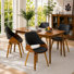 Chaises d'appoint modernes et rembourrées en bois pour la salle à manger (ensemble de 4)