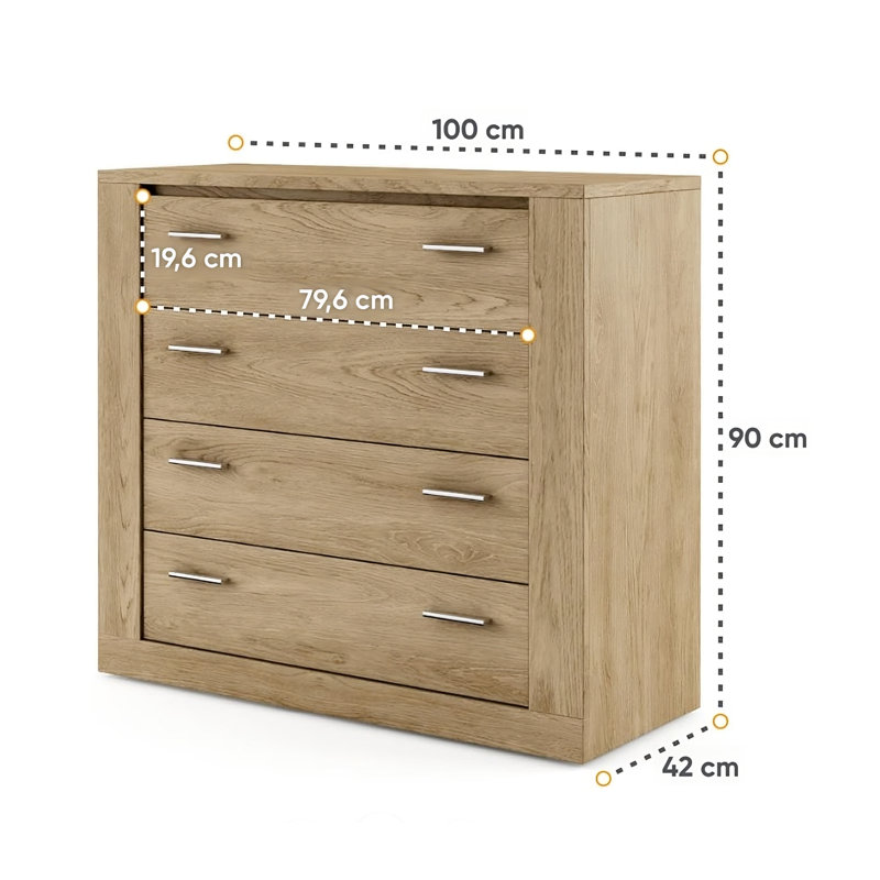 Burford 100 cm W Chest of 4 Drawers