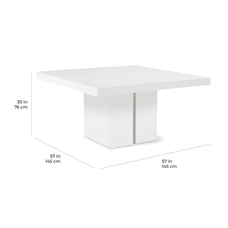 Perpetual Square Outdoor Dining Table , 57'' in. W 57'' in. D, Ivory White
