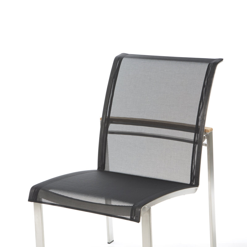 Tivoli Stacking Teak Patio Dining Chair, Black, No
