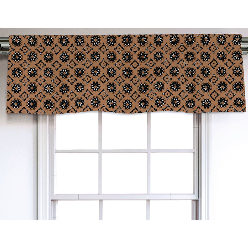 Sateen Geometric Ruffled Window Valance