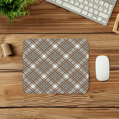 Retro Plaid Pattern XVI Retro Gaming Cute Office Laptop Desk Pad Gift Mat Square Rectangle Non-Slip Mousepad
