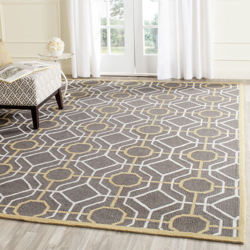 Naya Hand Hooked Performance Geometric Rug, Rectangle 8' x 10'