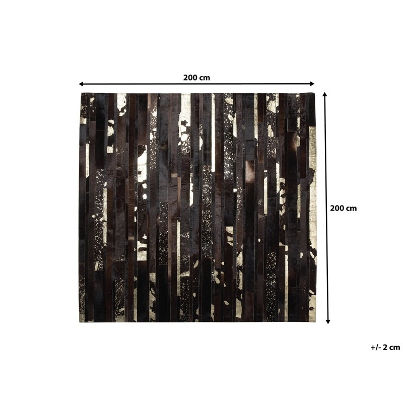 Patchwork Leather Area Rug, Square 200cm