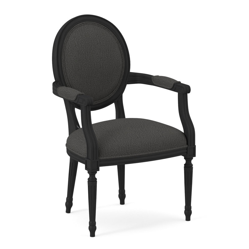 Dauphin Arm Chair, Espresso, Filigree Ivory