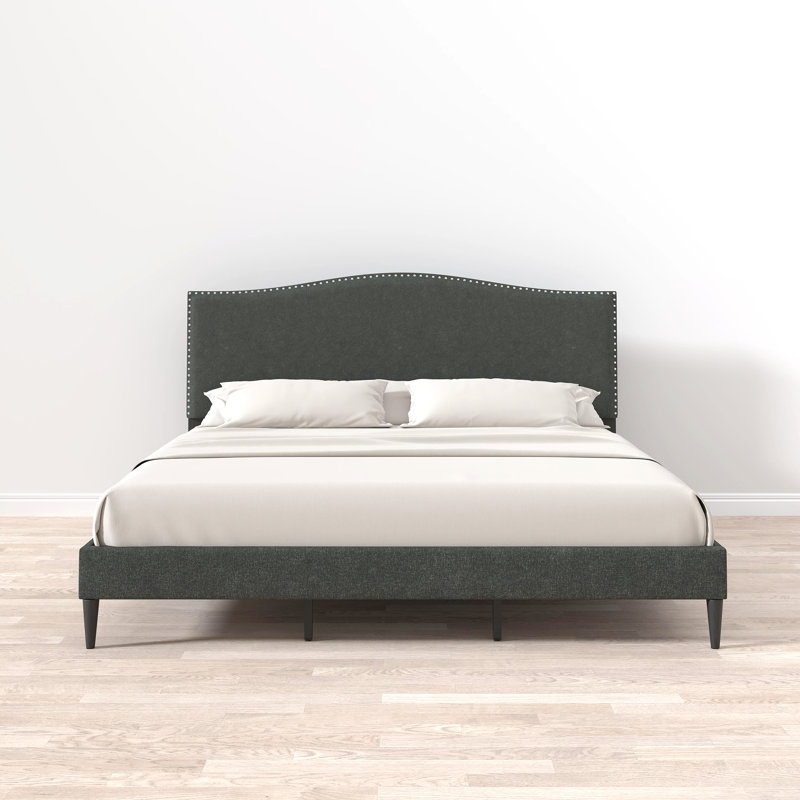 Salvaggio Upholstered Platform Bed, Gray, King