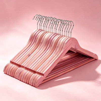 Natural Cedar Wood Hangers 18-Pack With 360° Rotating Hooks, Smooth Notches & Non-Slip Pants Bar For Closet Organization And Garment Protection