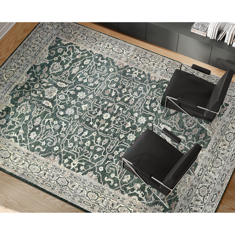 Tapis rectangulaire en laine noué à la main, Rectangle 12 pi x 15 pi