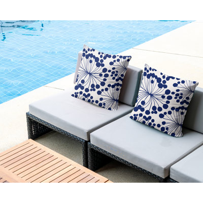 Floral Outdoor Reversible Throw Pillow