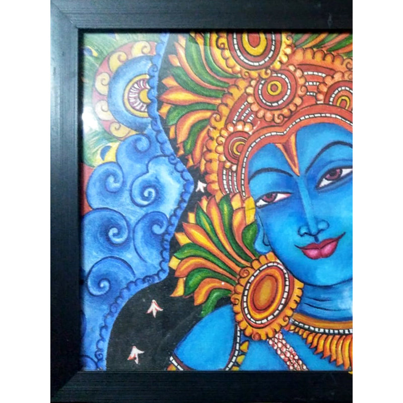 Krishna - Peinture murale Gopal | Acrylique sur toile | Par Sheeba Lohi