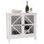 Armoire de cuisine de style rustique avec deux portes en verre et beaucoup de rangement, parfaite pour un décor organisé et élégant