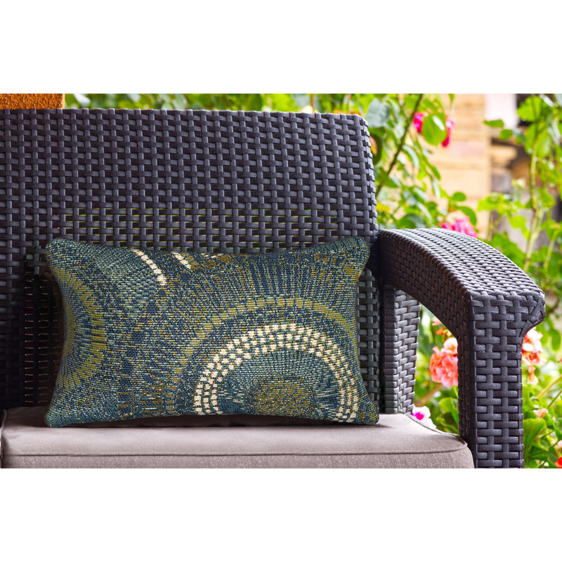 Marina Circles Indoor/Outdoor Pillow Saffron 12" X 18", Azure