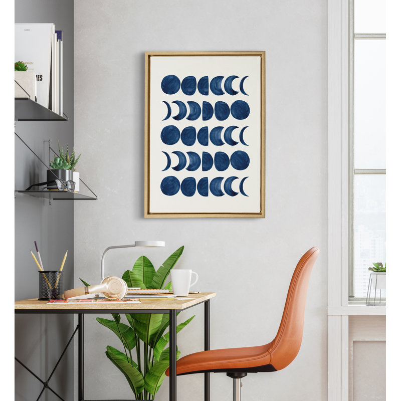 «901 Moon Phases» par Teju Reval, reproduction d'art sur toile encadrée, H 24 po x l 18 po x P 1,62 po, Cadre doré