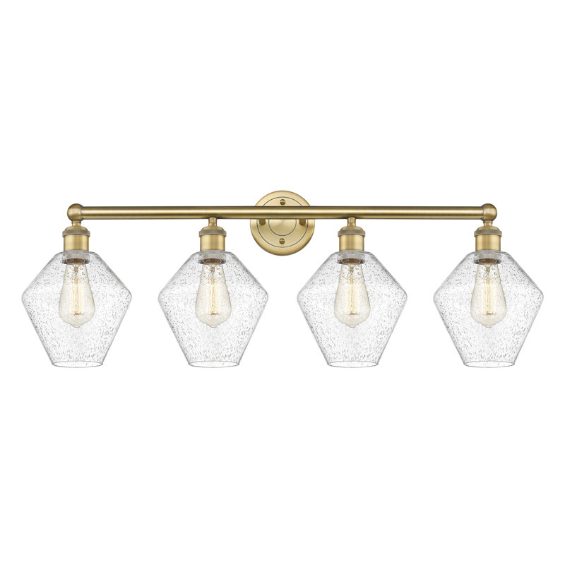 Éclairage de salle de bain à intensité variable 4 lumières Amylea, Laiton brossé