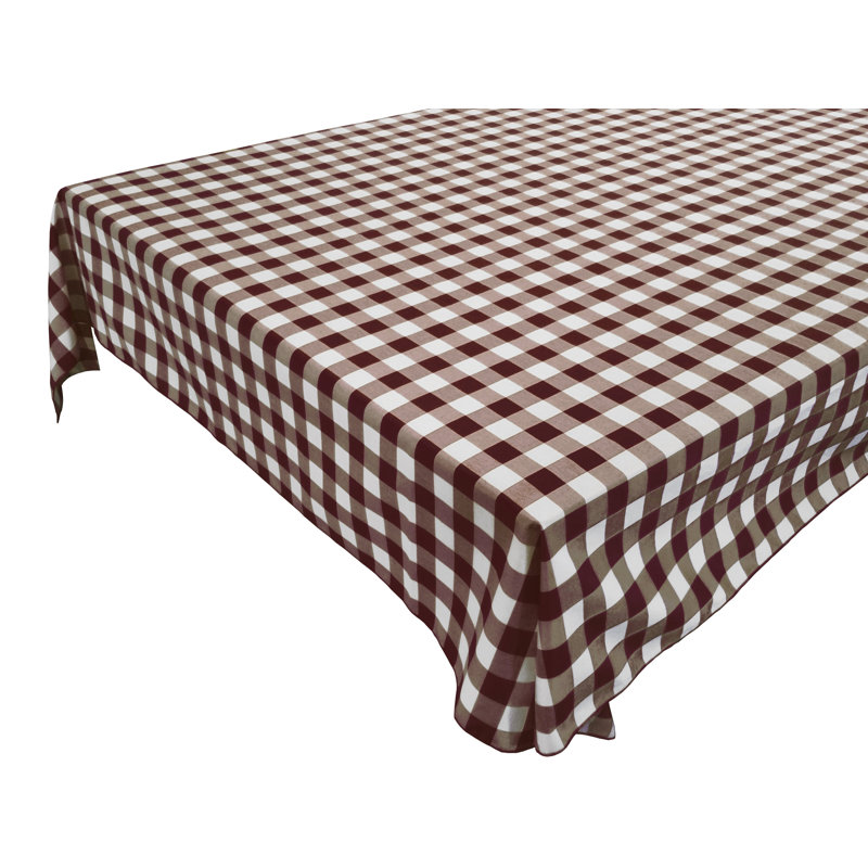 Nappes Gingham, 36 po carré, Brun