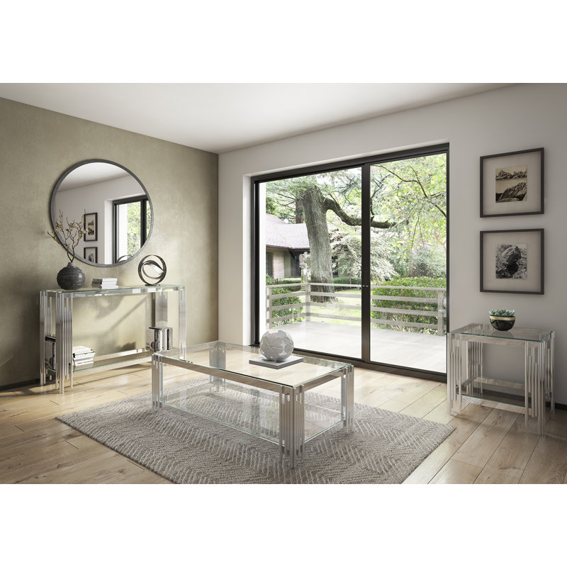 Codman 120cm Glass Top Console Table