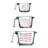 NutriChef 3 -Piece Glass Measuring Cup Set