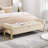 Upholstered Flip Top Storage Benches With Metal Feet-1439996803