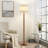 Solid Wood Traditional Floor Lamp With Beaded Column,  Include 3-color Bulb-334840661