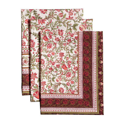 Maison d'Hermine Reveillon Au Jardin 100% Cotton Kitchen Towel Set 3 - 20" x 27.5"