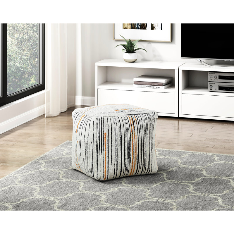 Repose-pieds carré moderne avec revêtement, fond antidérapant, capacité de poids de 300 lb, revêtement multicolore 16 x 16 x 16, antidérapant, 16 po